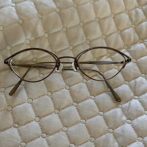 Kata Slim Oval Metal Glasses in Light bronze Vintage EUC